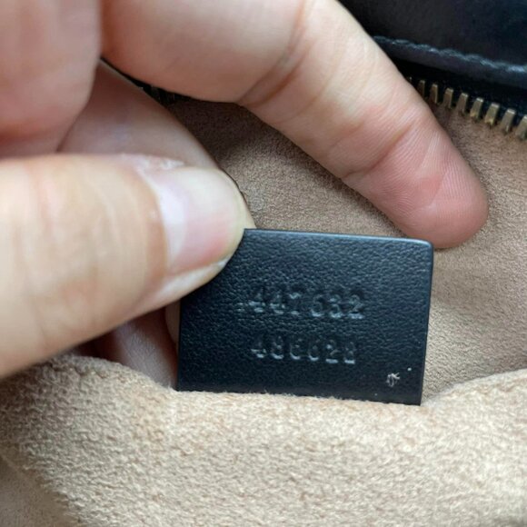 100% Authentic GUCCI Black Marmont Leather Shoulder Bag - Picture 13 of 14